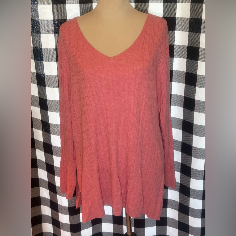 Basic Editions Pink Knit Top